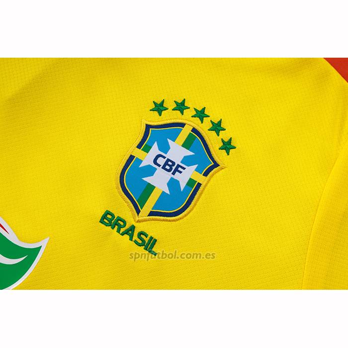 Chandal del Brasil Manga Corta 2025-2026 Amarillo - Pantalon Corto